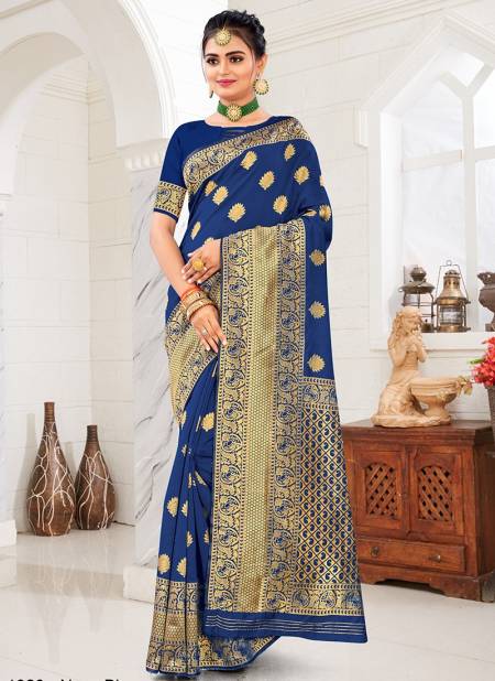 Navy Blue Colour Santraj New Fancy Festive Wear Banarasi Silk Designer Latest Saree Collection 1020